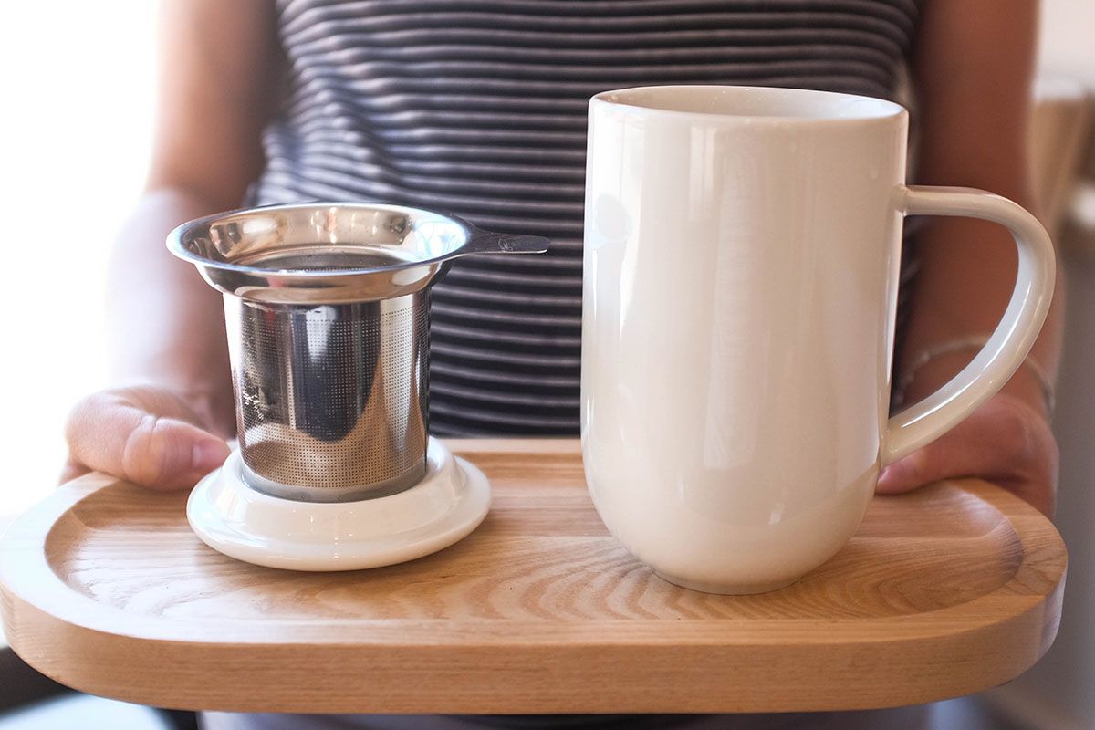 Tasse avec infuseur blanc